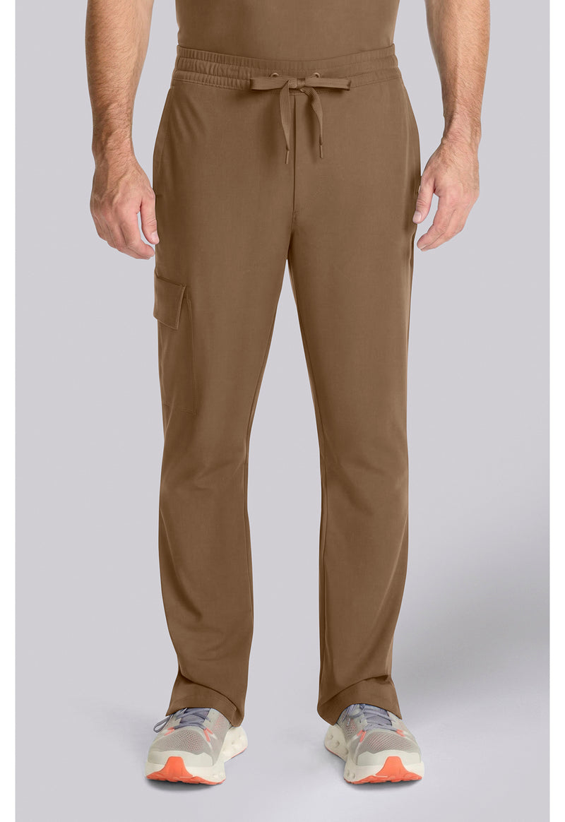 French Brown - Healing Hands Quest Men Scrub Pants - Front View