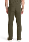 Olive - Healing Hands Quest Men Scrub Pants - Back View