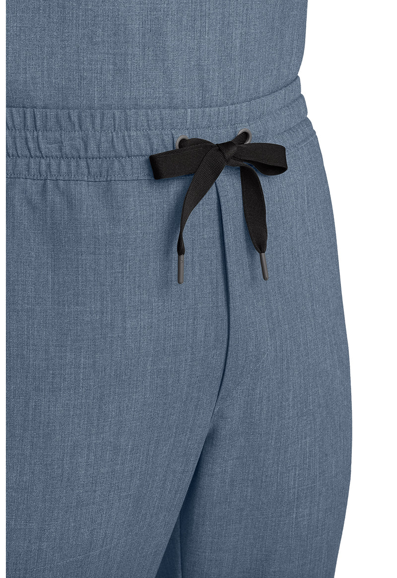 Twilight Blue - Men's Zip Fly Drawstring Scrub Pants (View 2)