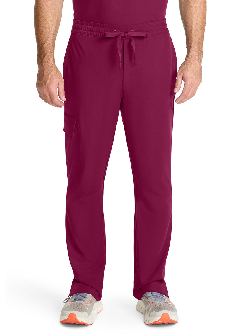 Wine - Healing Hands Quest Men Scrub Pants - Front View