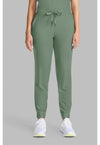 Acadia Green - Healing Hands Quest Women Scrub Pants - Front View