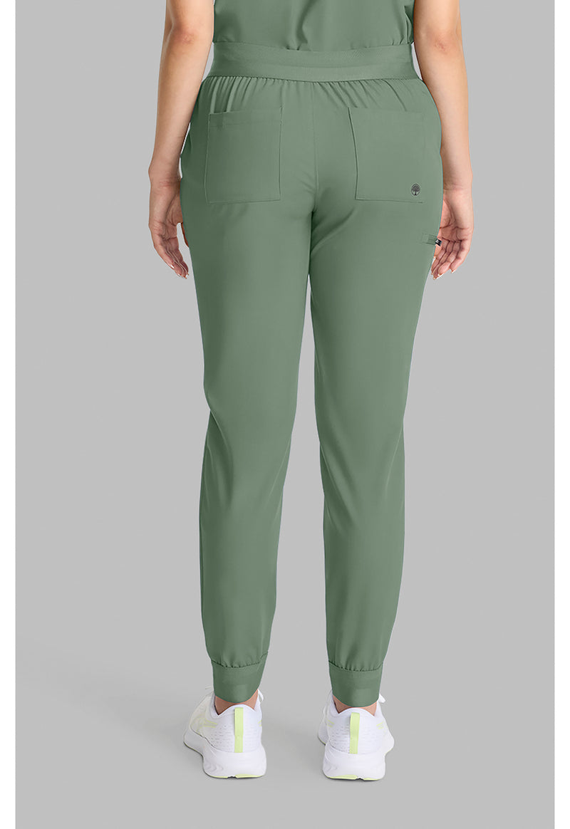 Acadia Green - Healing Hands Quest Women Scrub Pants - Back View