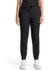 Black - Healing Hands Quest Women Scrub Pants - Front View