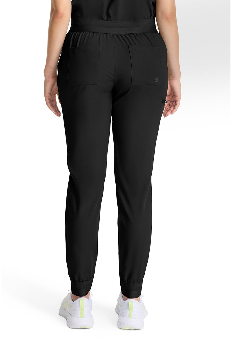 Black - Healing Hands Quest Women Scrub Pants - Back View