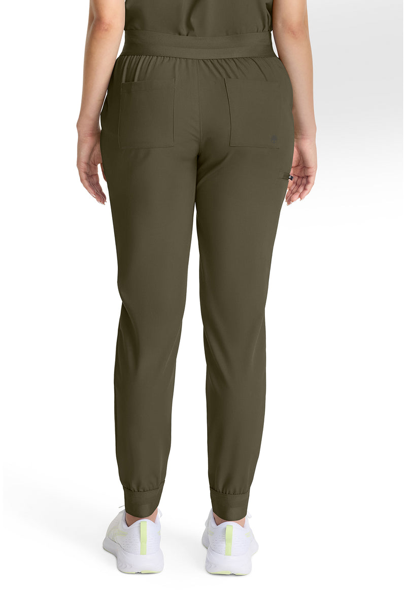 Olive - Healing Hands Quest Women Scrub Pants - Back View