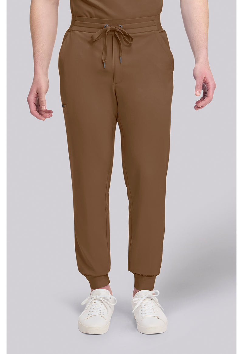 French Brown - Healing Hands Quest Men Scrub Pants - Front View