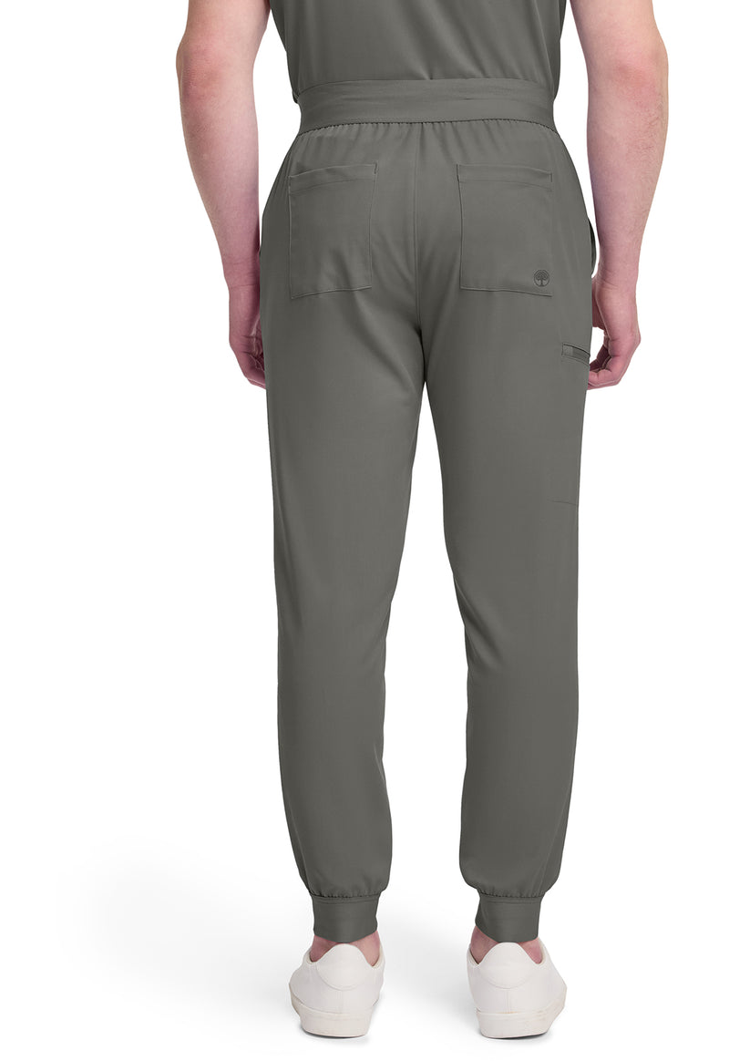 Pewter - Healing Hands Quest Men Scrub Pants - Back View