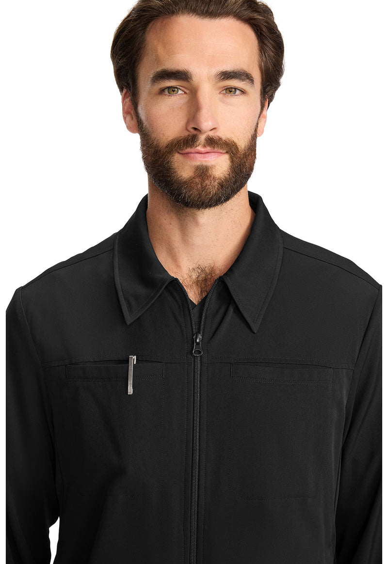 BLACK - Men's Zip Front Jacket (View 2)