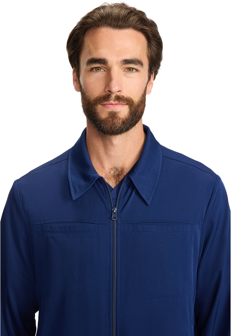 Navy - Men's Zip Front Jacket (View 3)