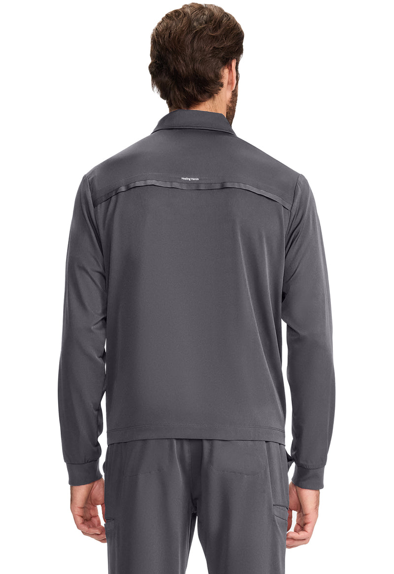 Pewter - Men's Zip Front Jacket (Back)
