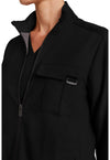 Black - Women's Zip Front Utility Scrub Jacket (View 4)