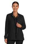 Black - Healing Hands Quest Women Scrub Jacket - Front View