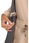 Desert Taupe - Women's Zip Front Utility Scrub Jacket (View 3)