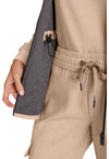 Desert Taupe - Women's Zip Front Utility Scrub Jacket (View 4)