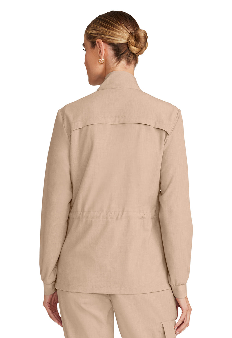 Desert Taupe - Healing Hands Quest Women Scrub Jacket - Back View