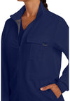 Navy - Women's Zip Front Utility Scrub Jacket (View 2)