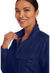 Navy - Women's Zip Front Utility Scrub Jacket (View 3)