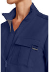 Navy - Women's Zip Front Utility Scrub Jacket (View 4)