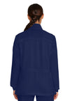 Navy - Healing Hands Quest Women Scrub Jacket - Back View
