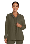 Olive - Healing Hands Quest Women Scrub Jacket - Front View