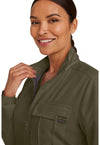 Olive - Women's Zip Front Utility Scrub Jacket (View 3)