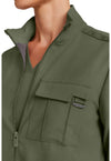 Olive - Women's Zip Front Utility Scrub Jacket (View 4)