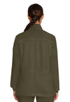 Olive - Healing Hands Quest Women Scrub Jacket - Back View