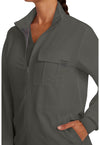 Pewter - Women's Zip Front Utility Scrub Jacket (View 2)