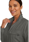 Pewter - Women's Zip Front Utility Scrub Jacket (View 3)