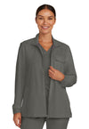 Pewter - Healing Hands Quest Women Scrub Jacket - Front View