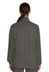 Pewter - Healing Hands Quest Women Scrub Jacket - Back View