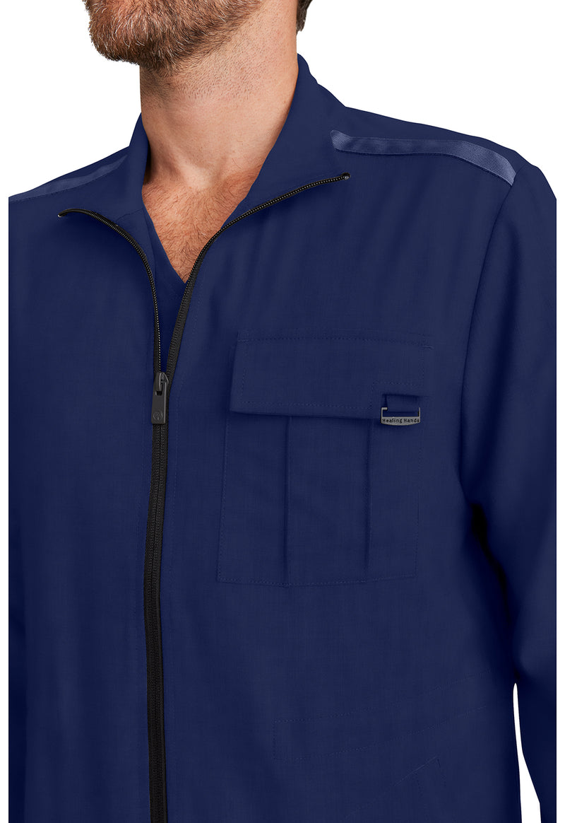 navy - Men's Zip Front Utility Jacket (View 4)
