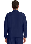 navy - Men's Zip Front Utility Jacket (Back)