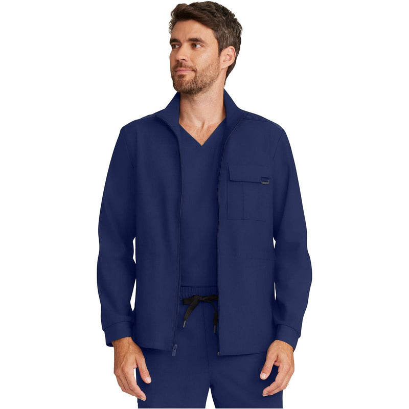 navy - Men's Zip Front Utility Jacket