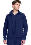 Navy - Men's Zip Front Knit Jacket