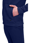 Navy - Men's Zip Front Knit Jacket (View 2)