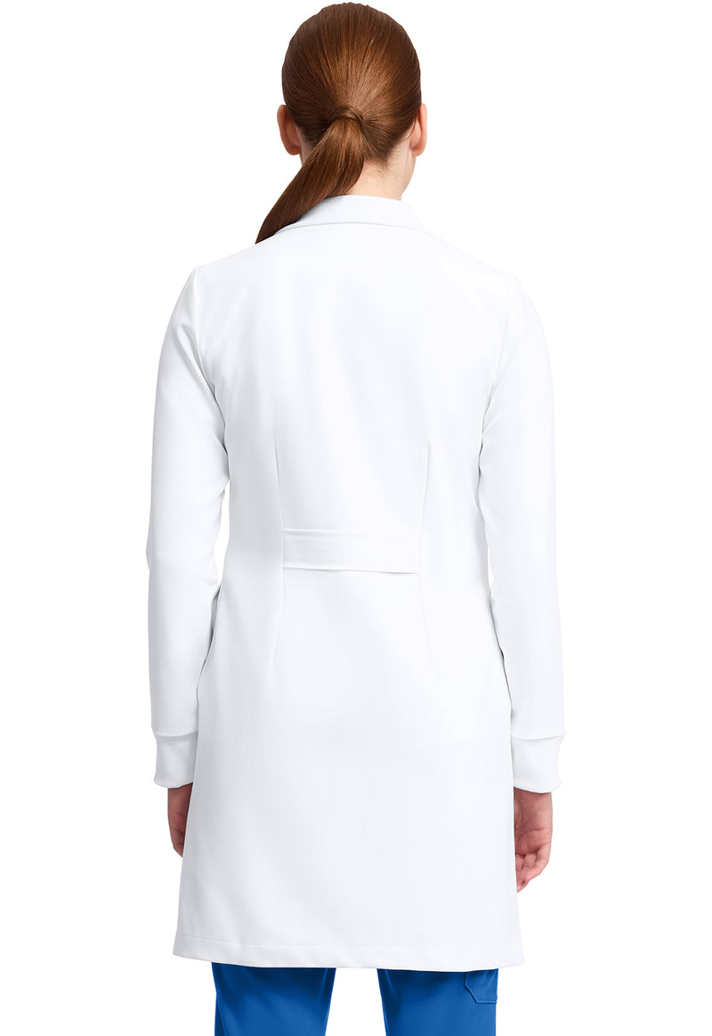 white - Womens 6-Pocket Dental Lab Coat (Back)