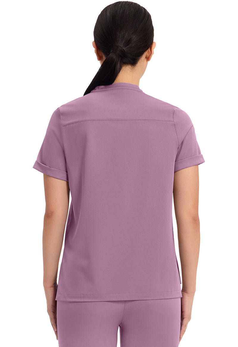 Meta Mauve - Healing Hands Works Women Scrub Top - Back View
