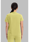 Retro Lime - Healing Hands Works Women Scrub Top - Back View