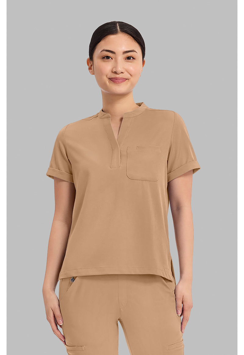 Sand Dunes - Healing Hands Works Women Scrub Top - Front View
