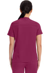 Wine - Healing Hands Works Women Scrub Top - Back View
