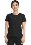 BLACK - Healing Hands 360 Women Scrub Top - Front View