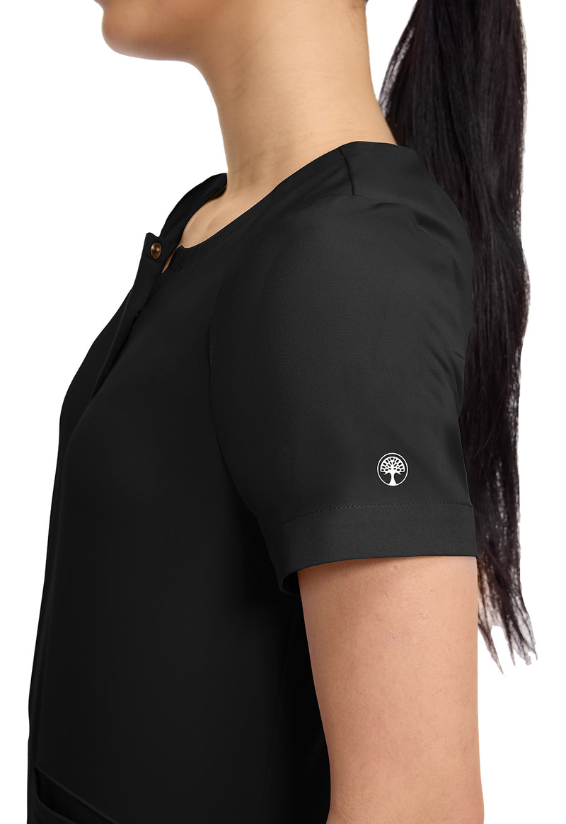 BLACK - Women's Crew Neck Scrub Top (View 3)