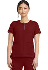 Garnet Red - Healing Hands 360 Women Scrub Top - Front View