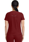 Garnet Red - Healing Hands 360 Women Scrub Top - Back View