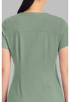 Acadia Green - Women's 3-Pocket Y-Neck Scrub Top (View 2)