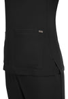 Black - Women's 3-Pocket Y-Neck Scrub Top (View 3)