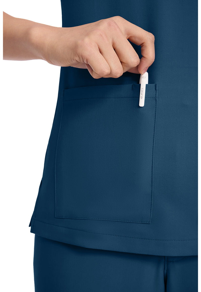 Caribbean - Women's 3-Pocket Y-Neck Scrub Top (View 2)