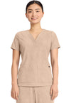 Desert Taupe - Healing Hands Quest Women Scrub Top - Front View