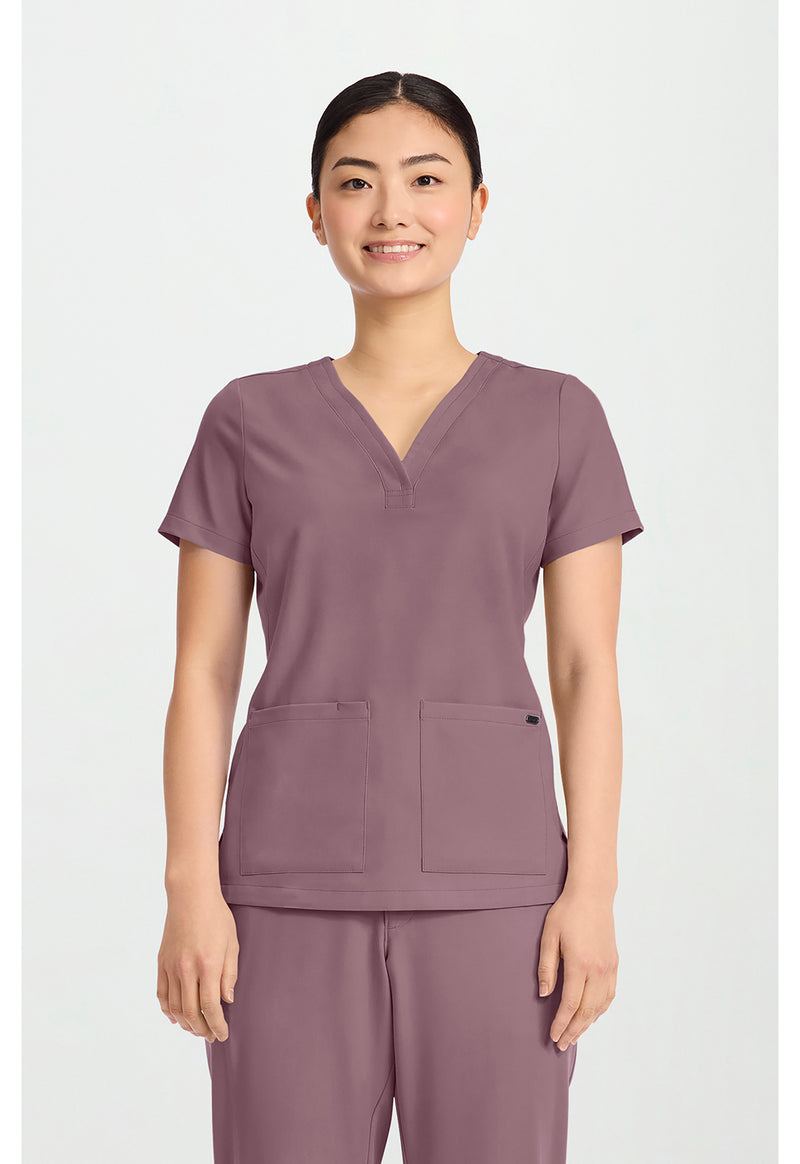 Elderberry - Healing Hands Quest Women Scrub Top - Front View